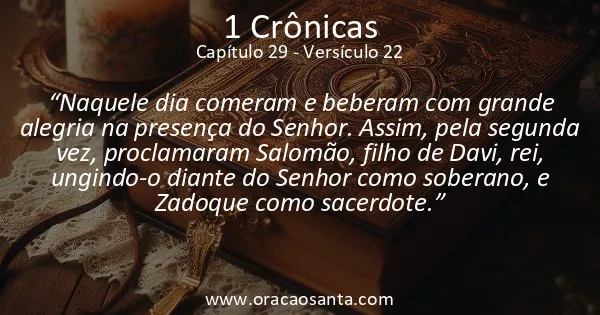1 Crônicas 29:22